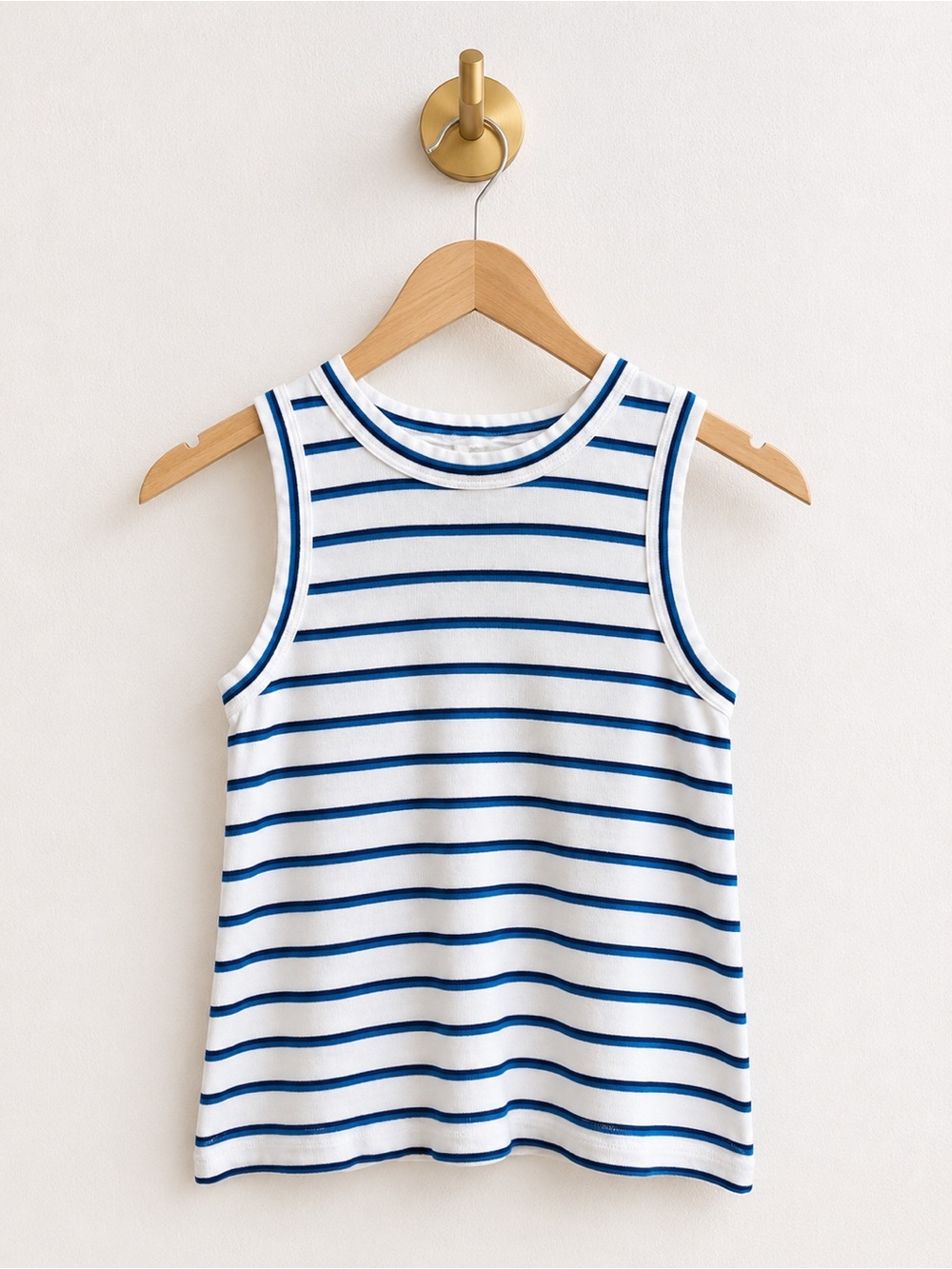 LOFT Striped Sleeveless Tank Top White Blue Navy Women’s XS 100% Cotton